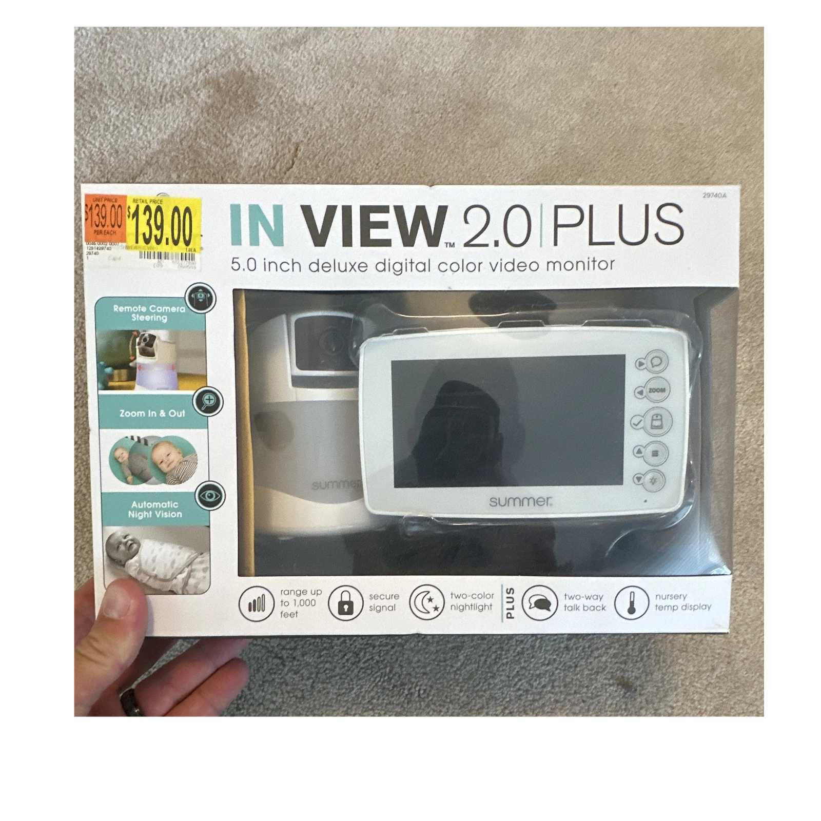 Summer In View 2.0 Plus 5.0in Digital Video Baby Monitor w/Camera IR Zoom 2-Way
Opens in a new windo