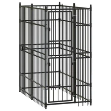 Dog Kennel Black Powder-coated steel One Size Durable