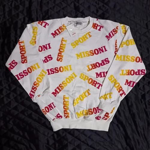 Missoni Sport, Missoni Sport 90s AOP All Over Print Vintage Sweatshirt Sz S