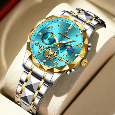 Fashion Man Wristwatch Stainless Steel Chronograph Quartz Watches for Men Waterp