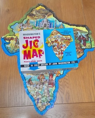 Indien, Waddington's Jig Map Puzzle, 1960-70er Jahre Nr. 558 - komplett & sehr guter Zustand
