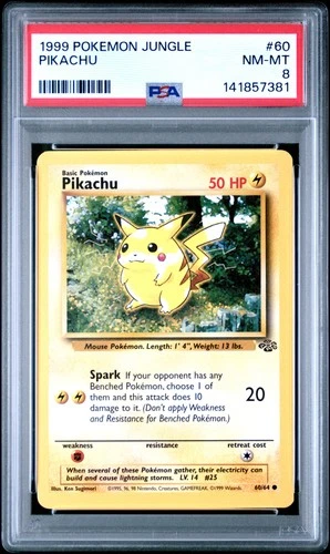 1999 POKEMON JUNGLE #60 PIKACHU PSA 8