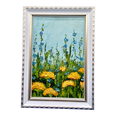 Dandelions Original Oil Painting Wildflowers Gift Small Wall Art Handmade OOAK