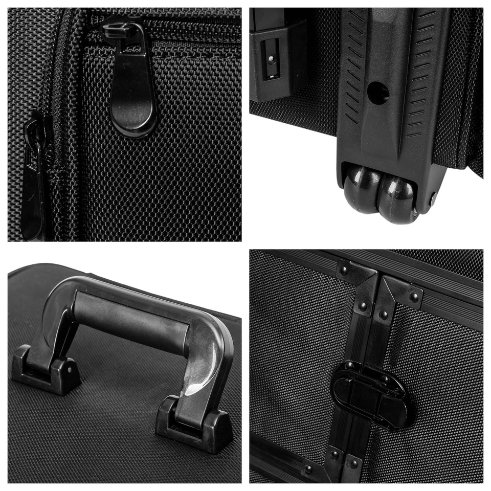 SHANY Large Travel Makeup Trolley Storage Case with Multi Compartments - BLACK - Image 3 of 4