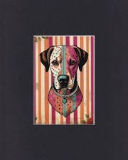 8X10" Matted Print Art Picture Modern Portrait, Dog Canine: Colorful Pet