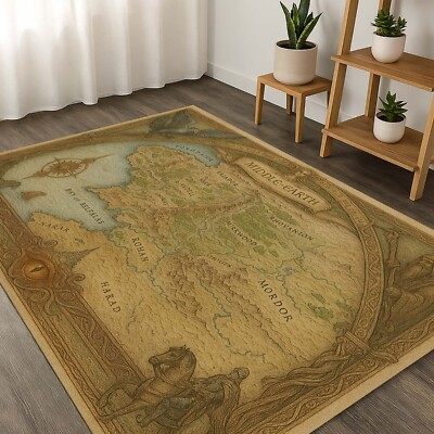 Middle Earth Poster, Fantasy Map Print, Tolkien Wall Decor, Lord Rings Gift