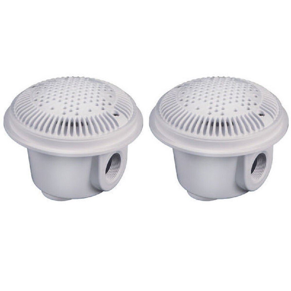 Hayward WG1052AVPAK2 8"" Suction Outlet for Concrete Pools - White Pack of 2