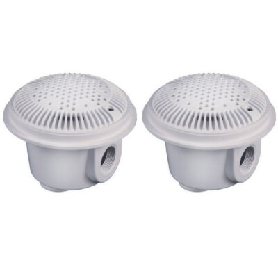 Hayward WG1052AVPAK2 8'' Suction Outlet for Concrete Pools - White Pack of 2