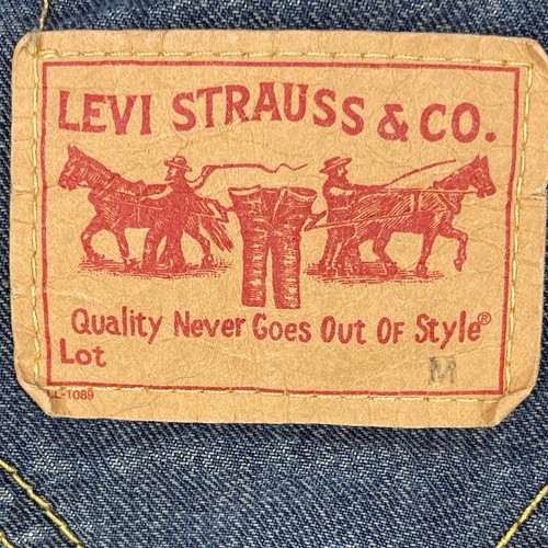 Vintage Levi's Jean Trucker Vest Size M Kids Denim Blue Jacket Iconic Type 1 - Picture 7 of 12