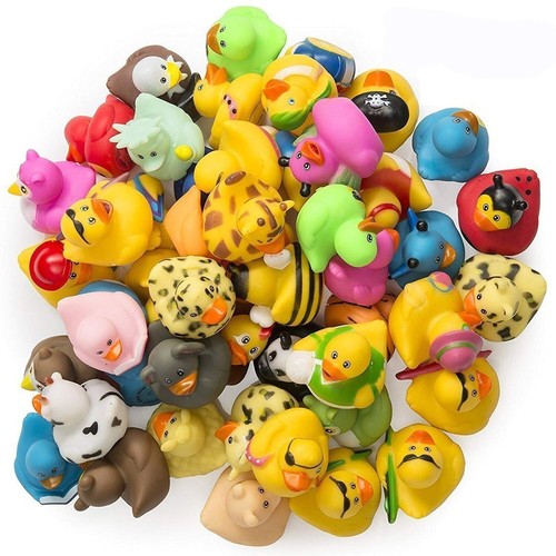 Assorted Rubber Ducks - 50 Pack - Sensory Play, Stress Relief, Classroom Prizes - Picture 3 of 10