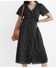 Madewell Ruffled Tiered Midi Dress in Dotted Vines. Size 6