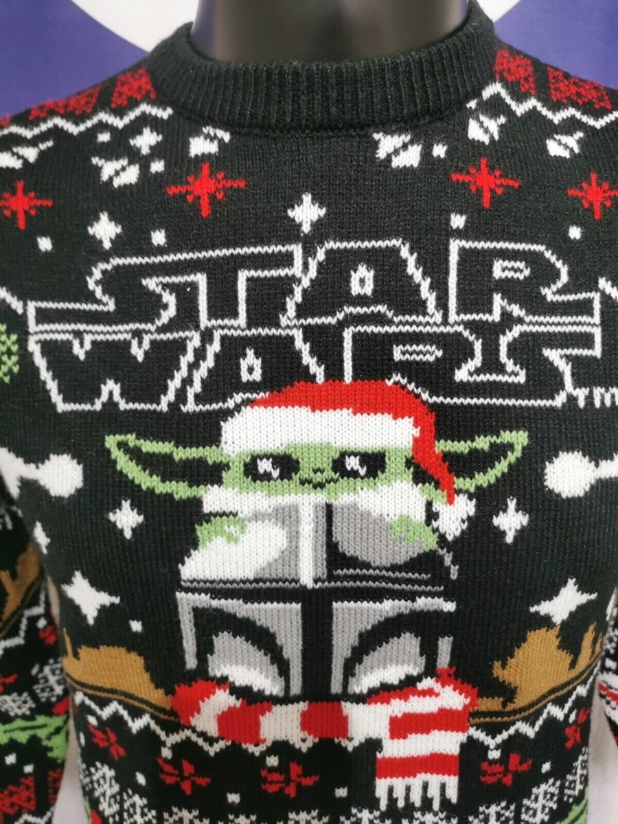 Pull&Bear Star Wars Grogu Baby Yoda Mandalorian Christmas Jumper