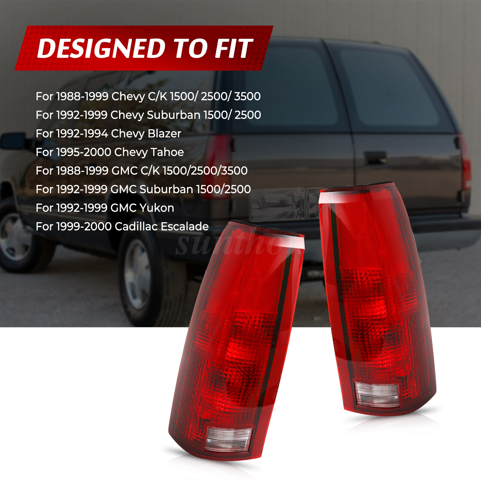 Chevy Tail Lights Pair Of Halogen Tail Lights For 88-98 Chevy/GMC C/K Pickup, Suburban, Tahoe, Yukon 2003 Chevy Silverado Tail Lights Bulbs - Foto 5