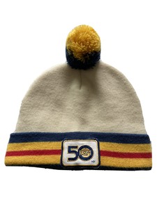 cream wool bobble hat