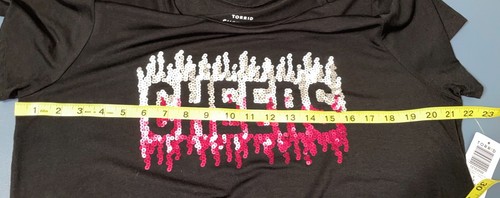 Torrid black size 1 Cheers sequin Tshirt super soft knit - Picture 6 of 10