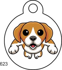 Pet Tag Personalized Pet ID tag for Dog and Cat ROUND Tag Unique cute PINK HEART