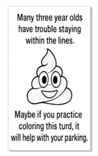 Bad Parking Turd Funny Business Cards Pack of 50 BC10