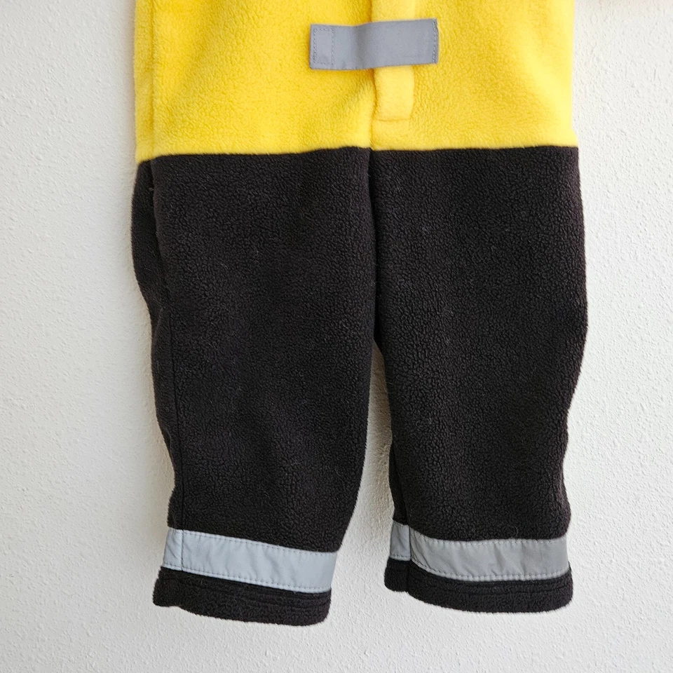 Antiguo Disfraz de Bombero Bebé Azul Marino 18-24 Meses Amarillo Negro Vellón Tiras Reflectantes Foto 3 de 4