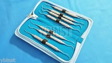 7 PCS PERIODONTAL GRACEY CURETTES HOLLOW HANDLE KIT DENTAL SURGICAL INSTRUMENTS