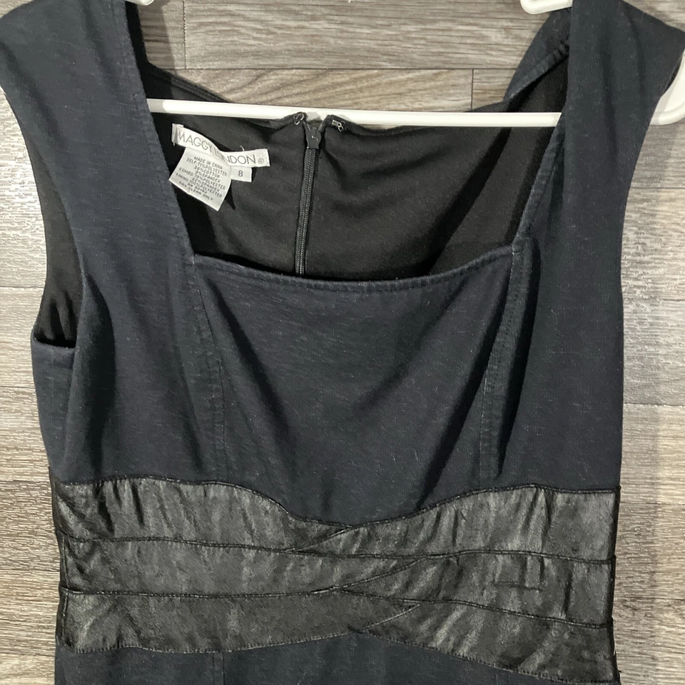 Maggy London Faux Leather Mini Dress Size 8 Foto 2 de 4