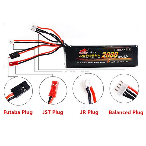 Battery for JR/Spektrum/Walkera/DEVO10Transmitter 11.1V 2600mAh 8C 3S Li-Poly RC - Picture 6 of 8