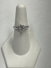 Sterling Silver Engagement Solitaire 2 Ct. Round CZ Ring Size 7.25