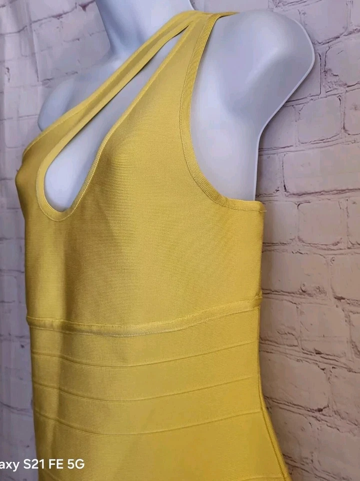 Nuevo Con Etiquetas Vestido Herve Leger X Forever 21 Amarillo Vendaje Talla Pieza XL Soldout Foto 3 de 4