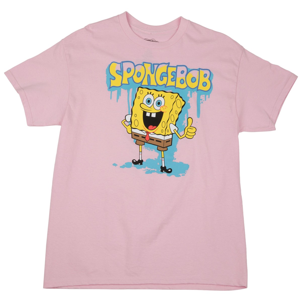 SpongeBob SquarePants Graffiti Drip Junior's T-Shirt Pink