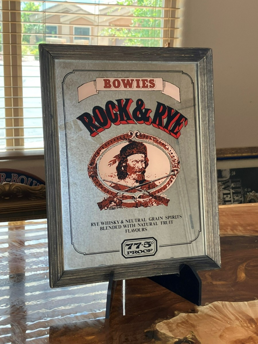 Vintage Bowies Rock & Rye Whisky Mirror Bar Sign | eBay