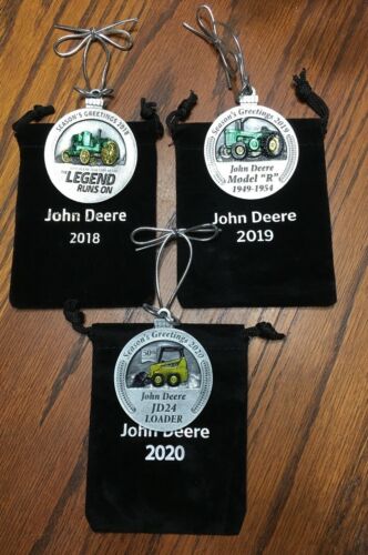 2018 - 2019 - 2020 John Deere Pewter Christmas Ornaments - NEW - Picture 2 of 2
