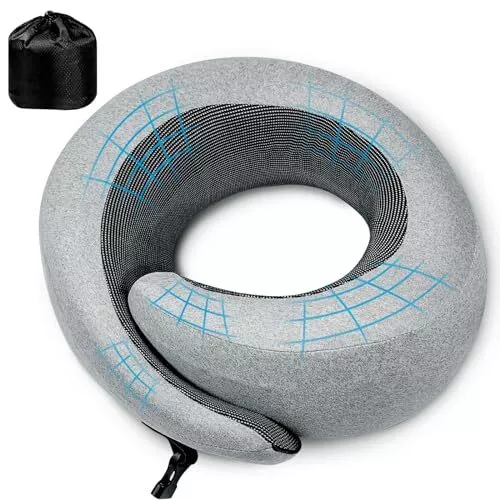 Almohada de cuello mejorada Portholic 2024 con hebilla para viaje 100 % espuma viscoelástica pura - Imagen 1 de 3