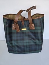 Polo Ralph Lauren Vintage Bag Tote Bag + Sling Sample Bag Free Green Blue Plaid 