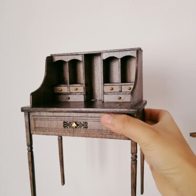 1/6 Scale Dollhouse Miniatures Vintage Tables Chairs Set Plain Wood Unfinished