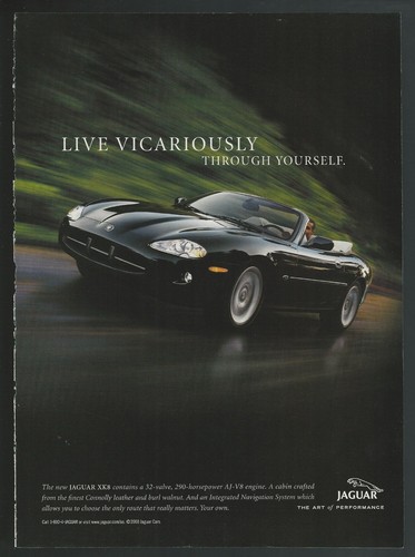 2000 JAGUAR XK8 advertisement, Jaguar convertible, XK8 print ad - Imagen 1 de 3