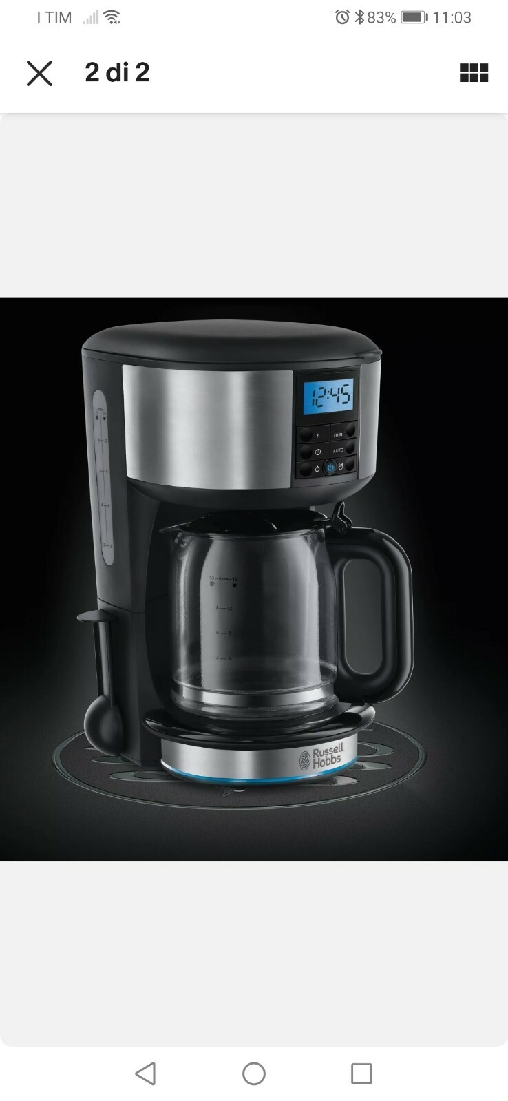 ORZIERARA Russell Hobbs B20680 Buckingham Macchina Caffe' 1000W Acciaio Satinato