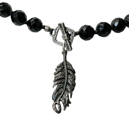 Love Heals Halskette facettiert schwarz Onyx Samen Perle Sterlingsilber Halskette 34"" - Bild 13 von 14