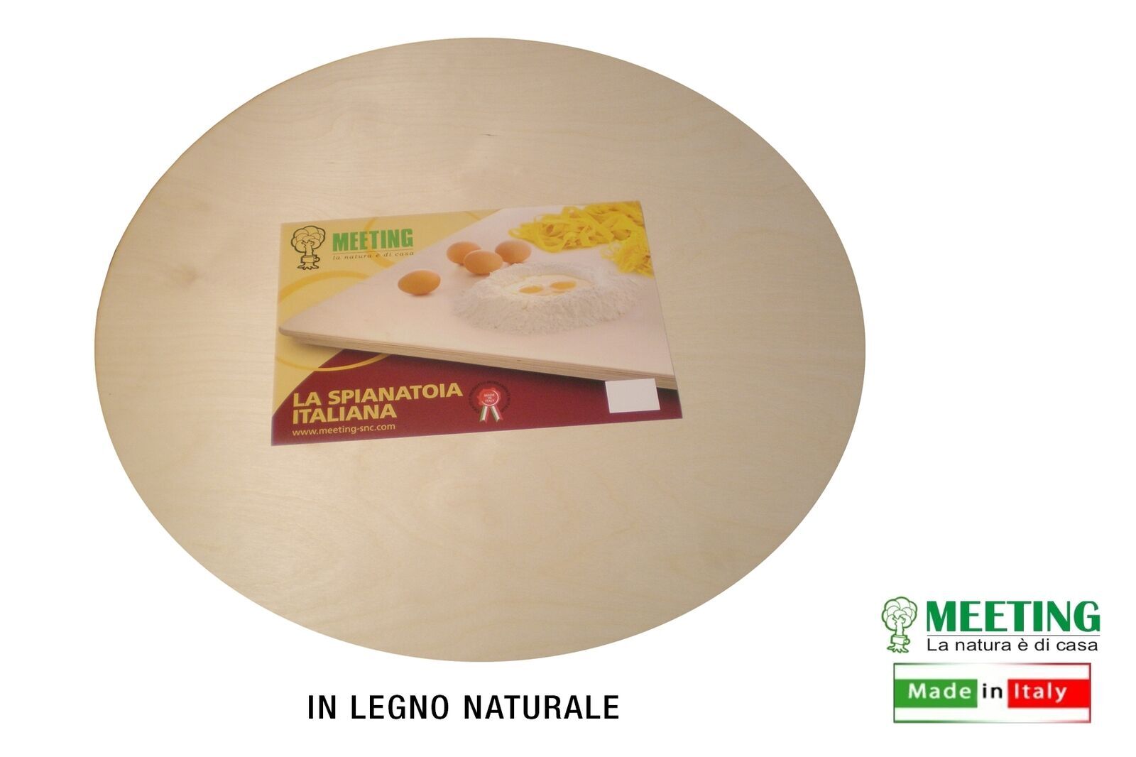 Tavola per Pasta Rotonda Spianatoia in Legno Diametro 70 cm Farina Impasto
