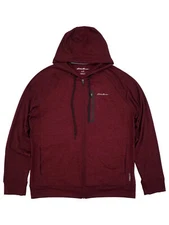 Eddie Bauer Mens Burgundy Heather Resolution Tech Full Zip Hoodie Sweatshirt
