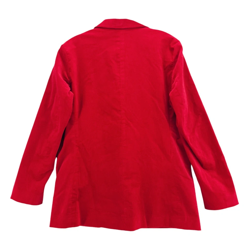 J. McLAUGHLIN Red Velvet Aubrey Blazer Jacket Equestrian Lining MEDIUM - Image 3 of 4
