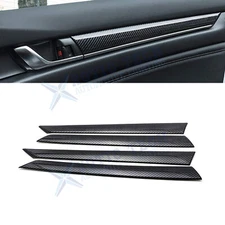 Carbon Fiber Style Door Panel Armrest Stripe Cover Trim For Honda Accord 2018-22