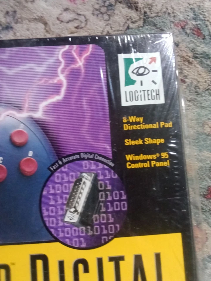 Controlador de juegos digital Logitech Thunderpad de colección, 1997 NUEVO sellado Foto 2 de 4