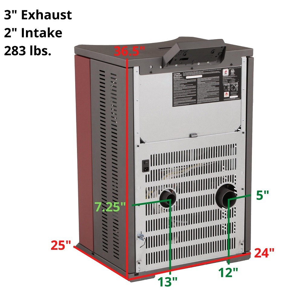 ComfortBilt HP22N Wood Pellet Stove in Burgundy 1 Year Warranty 2,800 ft&sup2;
