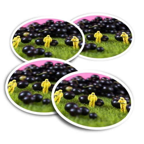 4x Round Stickers 10 cm - Blackcurrant Farming Hazmat Suit  #21674 - Picture 1 of 8