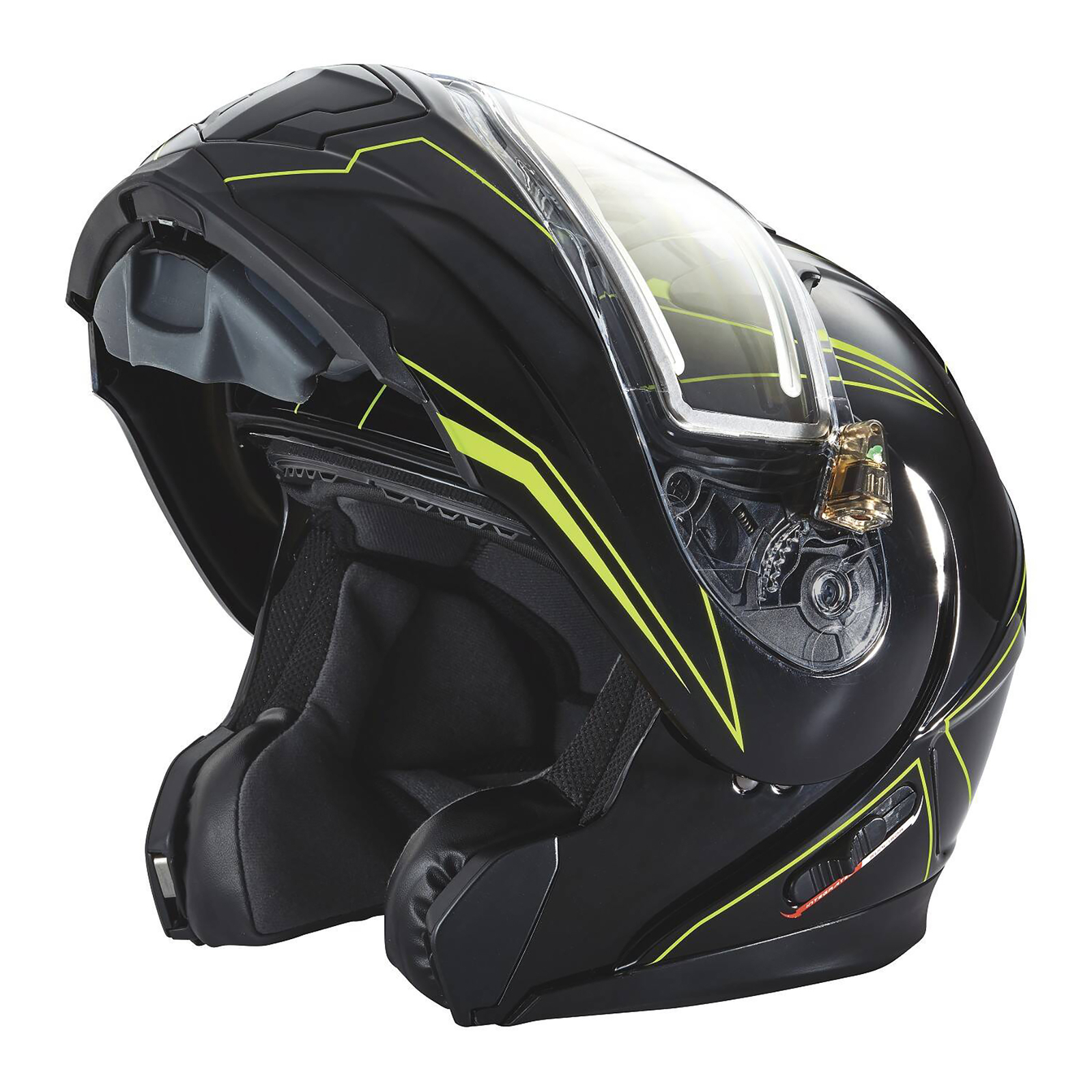 Polaris Modular 2.0 Snowmobile Helmet Electric Shield DOT Approved Black/Lime