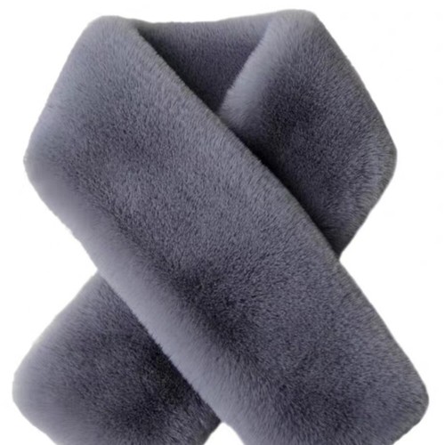 Winter Faux Fur Cross Scarf Neck Warm Collar Scarves Wraps Soft Women Outdoor - Picture 7 of 25