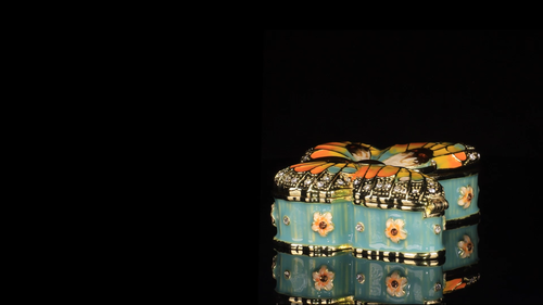 Keren Kopal Hand made Butterfly Trinket box Decorated with Austrian Crystals - Video 1 of 1