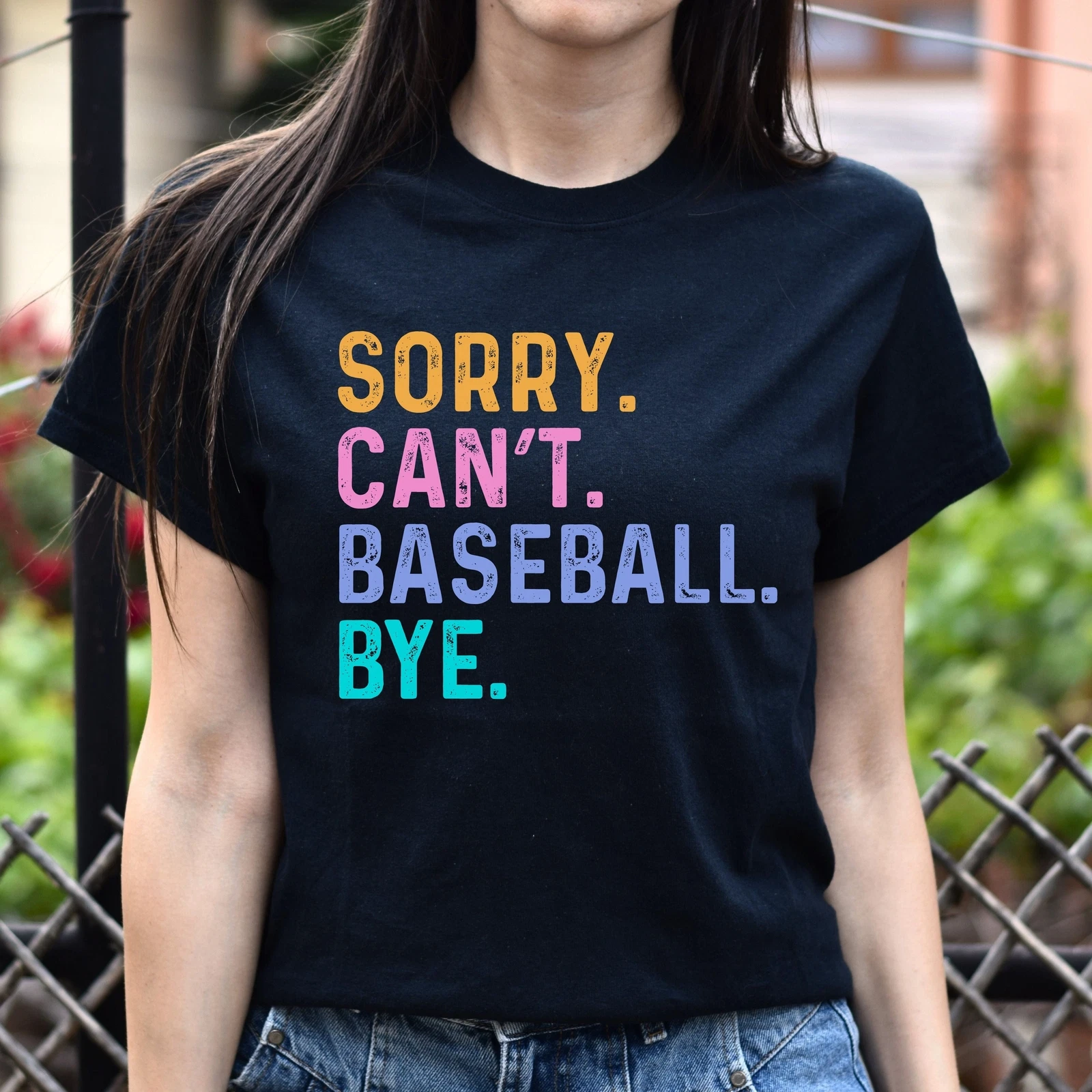 Baseball fan Unisex t-shirt Sorry Can't Baseball Bye tee black dark heather