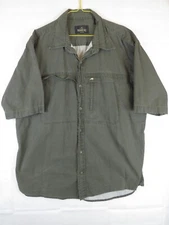 Vintage Redhead L Fishing canvas button up collared shirt pockets SS