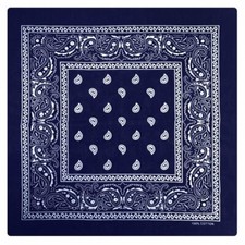 Navy Blue Paisley Design 21" x 21" Bandana P1008