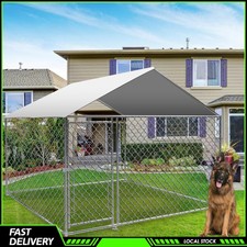 Outdoor Pet Dog Run House Kennel Shade Cage w/ UV Roof Cover Backyard Playpen